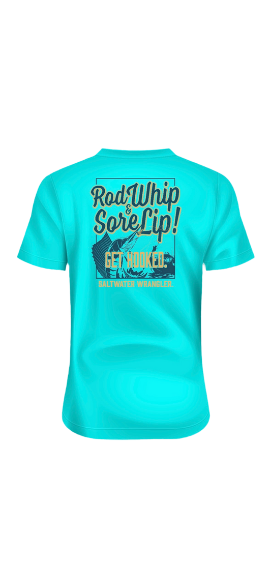 Saltwater Wrangler “Rod Whip and Sore Lip” Fishing Tee
